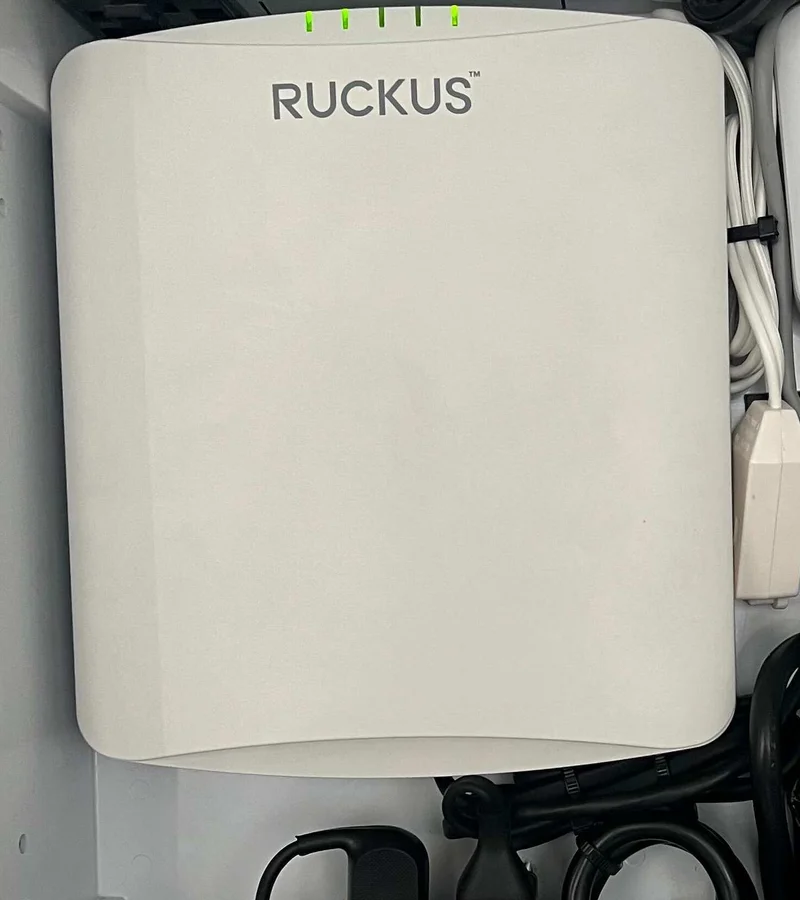 Ruckus access point inside a recessed network enclosure