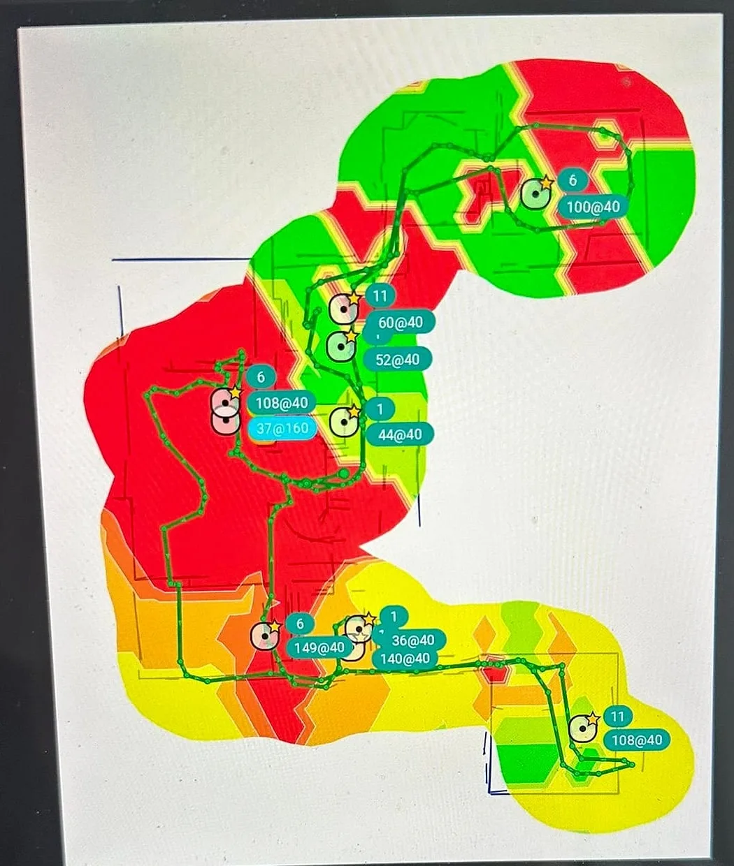 Ekahau wireless survey heat map