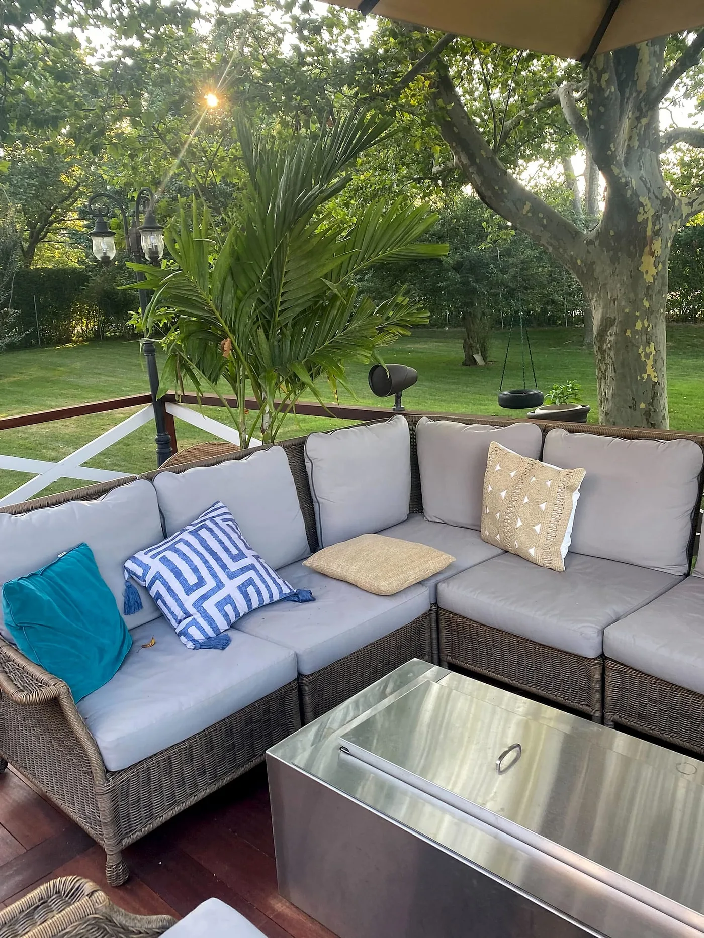Outdoor living area of a Montauk residence