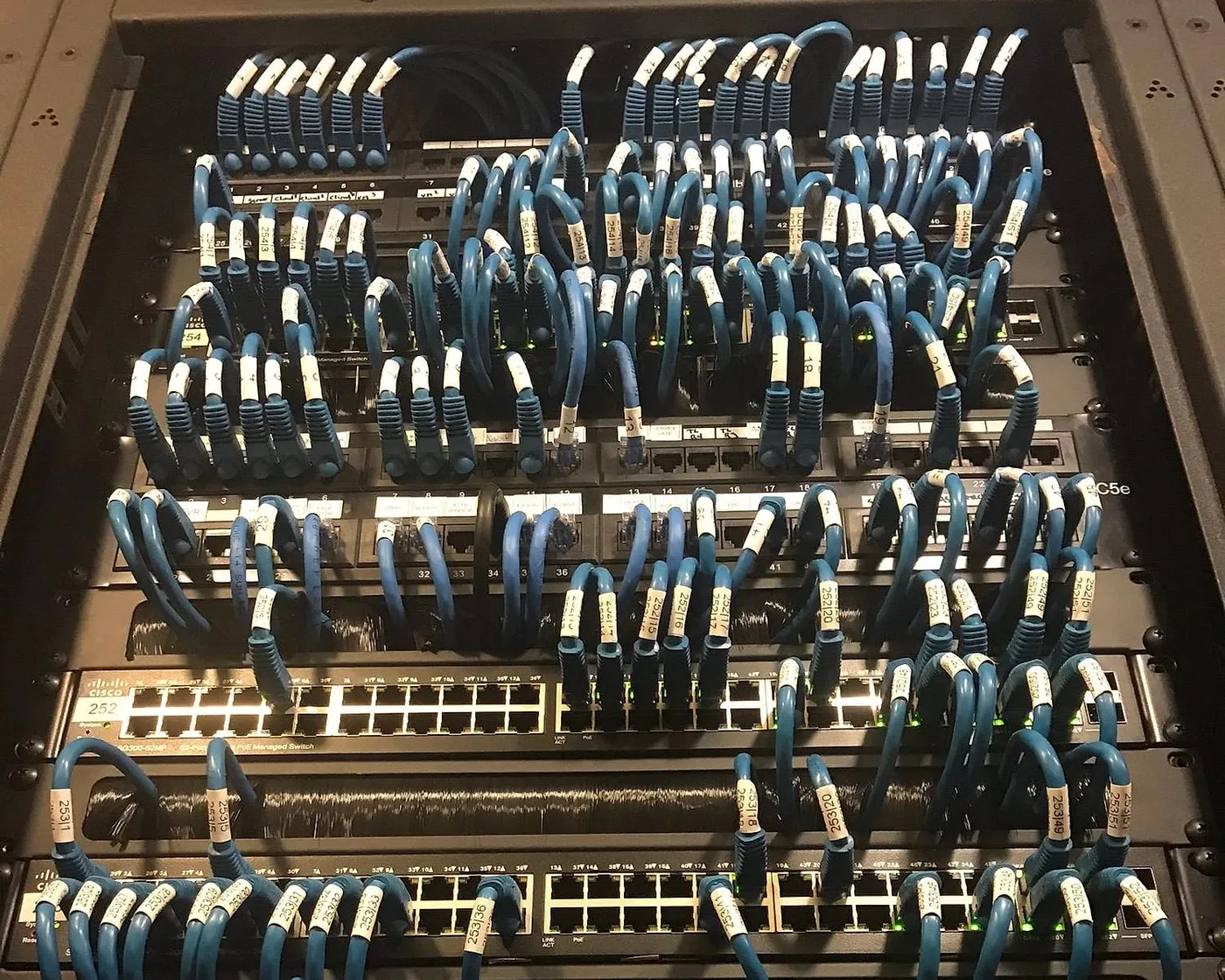 Network switches and numbered patch connections