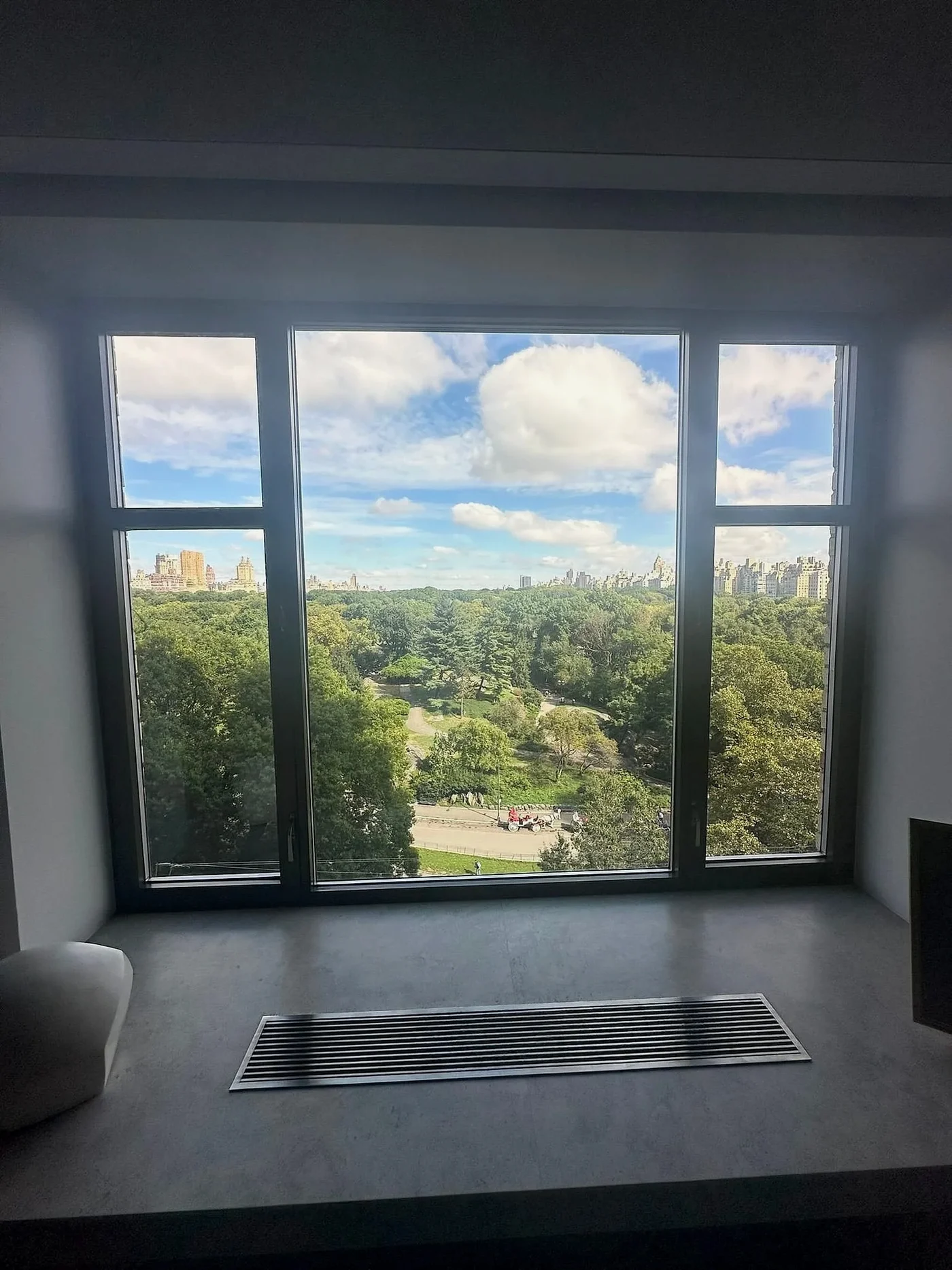 Large window overlooking a green park