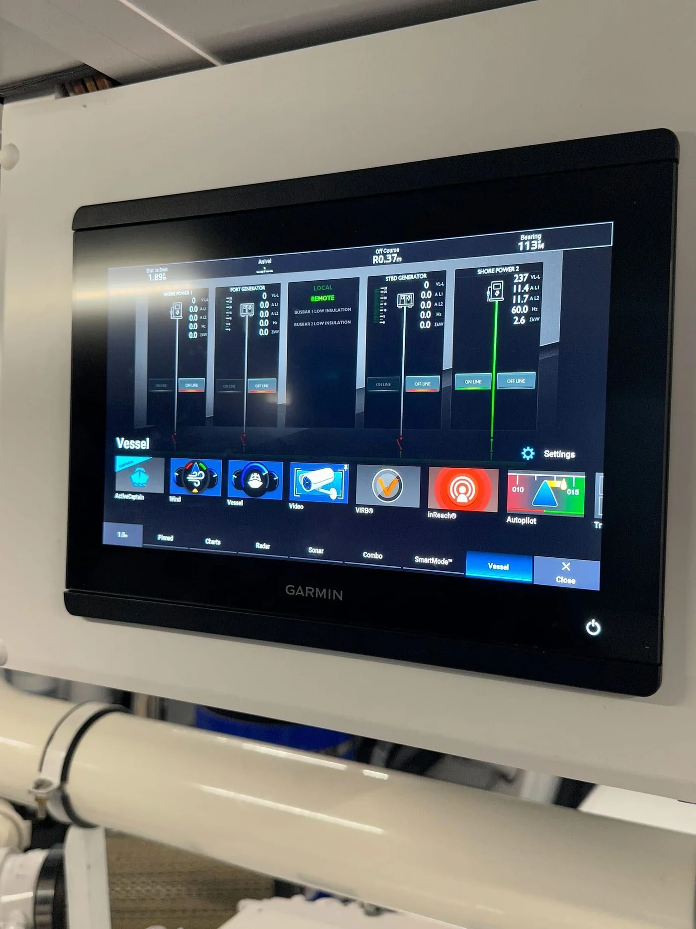 Onboard audio-zone control touchscreen