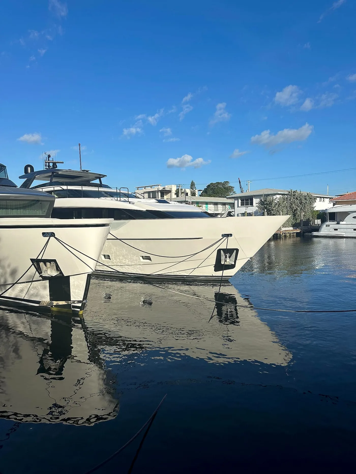 Motor yacht at a South Florida marina