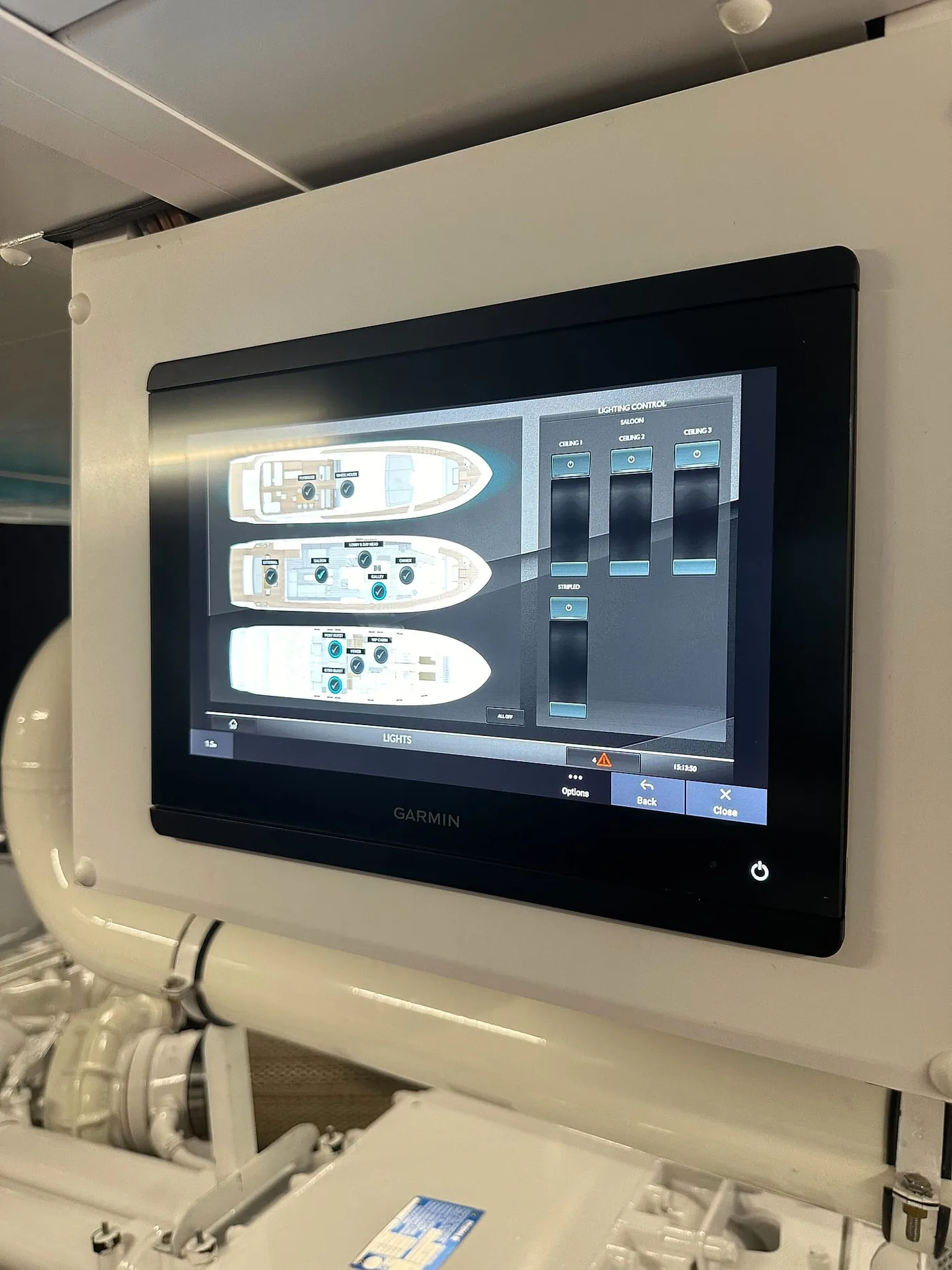 Wall-mounted touchscreen for onboard vessel systems